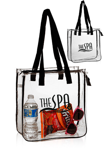 Vinyl Cheap Clear Tote Bags with Zipper