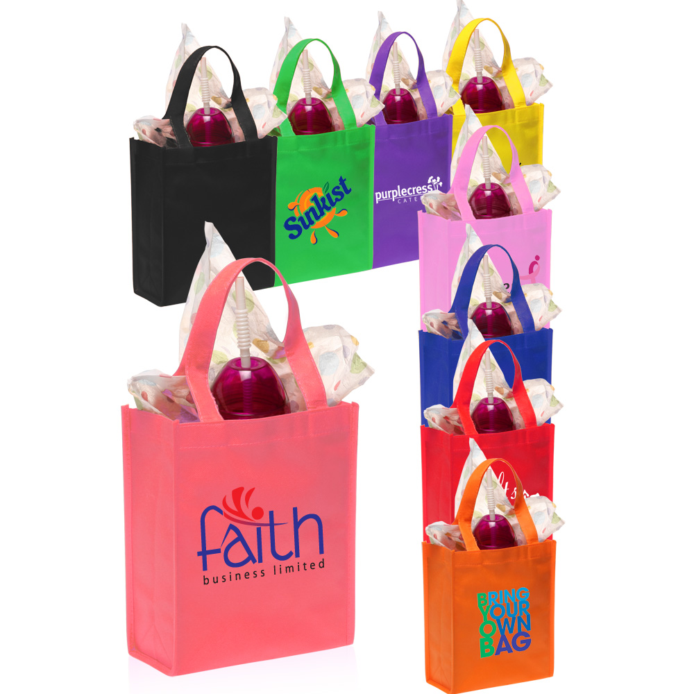 Custom Promotional Bulk Printed Non-Woven Small Gift Bags