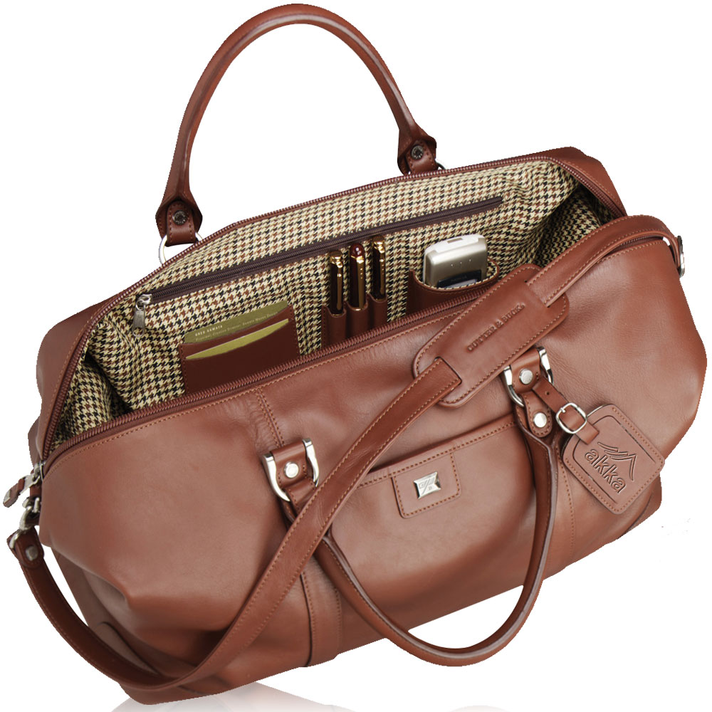 Personalized Cutter & Buck Leather Weekender Duffel Bags | LE980083 - DiscountMugs