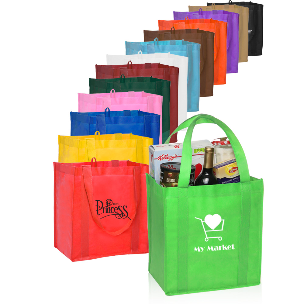 Bulk Grocery Tote Bags | Non-Woven Small Grocery Tote Bags with Logo