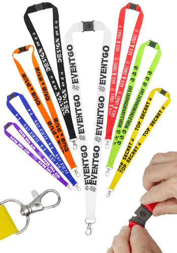 Custom Printed Personalised Yellow Lanyard Your Text Black OR White Text Office