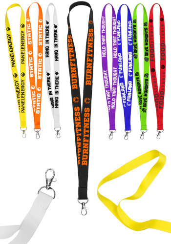 Custom Printed Personalised Yellow Lanyard Your Text Black OR White Text Office