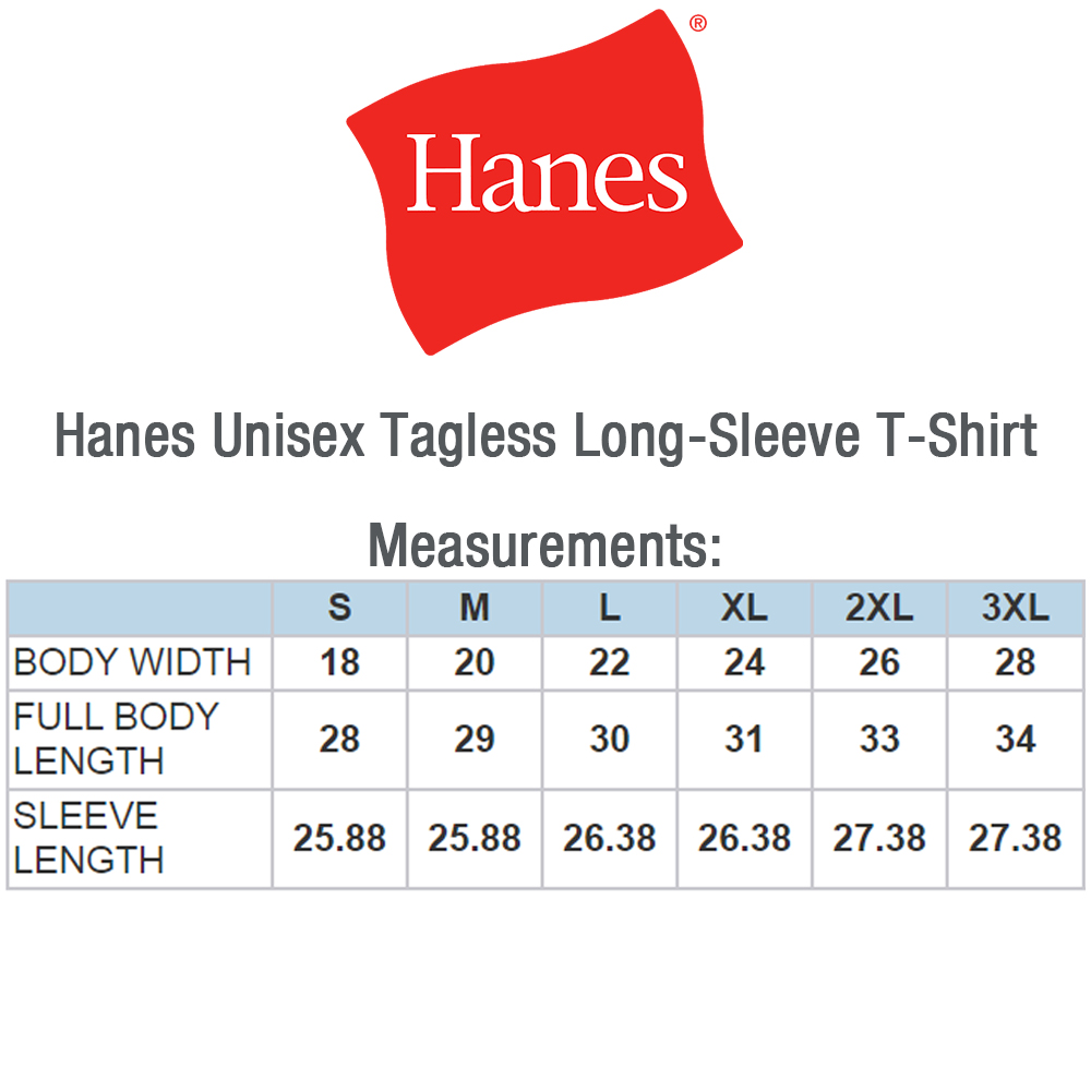 Printed Hanes Tagless Unisex Long Sleeve T-Shirts | 5586 - DiscountMugs