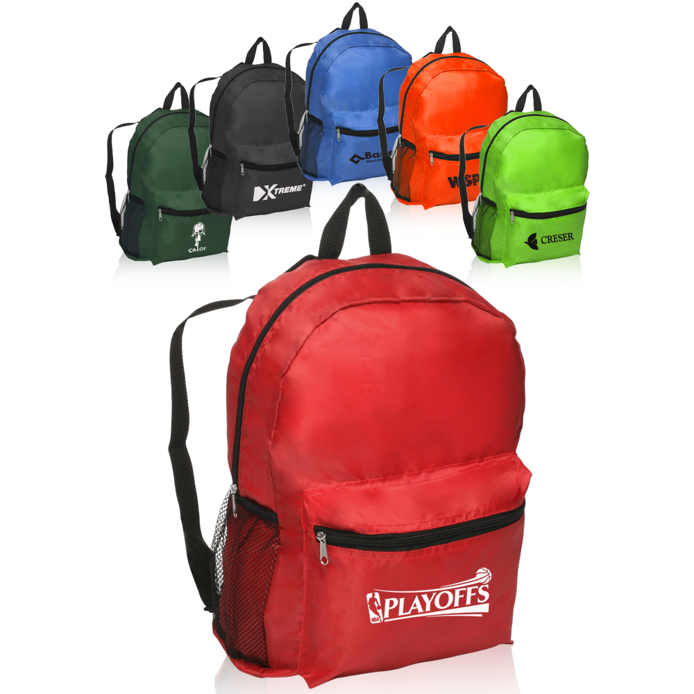 Budget Promotional Logo Backpacks & Discount Promo Polyester Backpacks