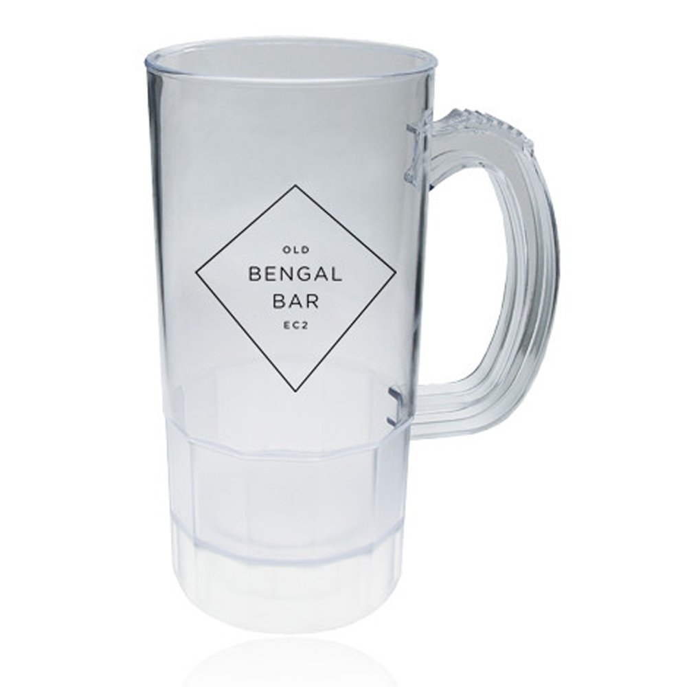 Personalized 22 oz. Fluted Clear Plastic Beer Mugs