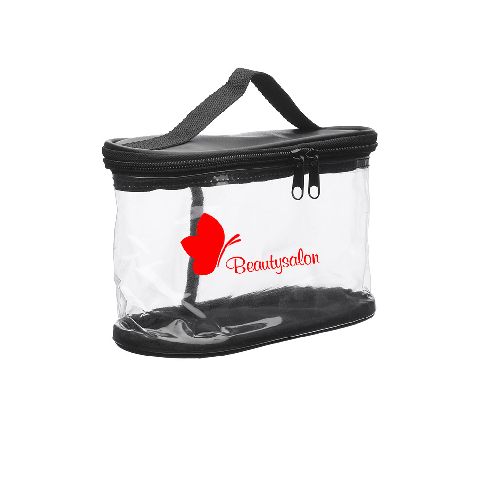 Custom Clear Cosmetic Travel Bags with Handle | XD805 - DiscountMugs