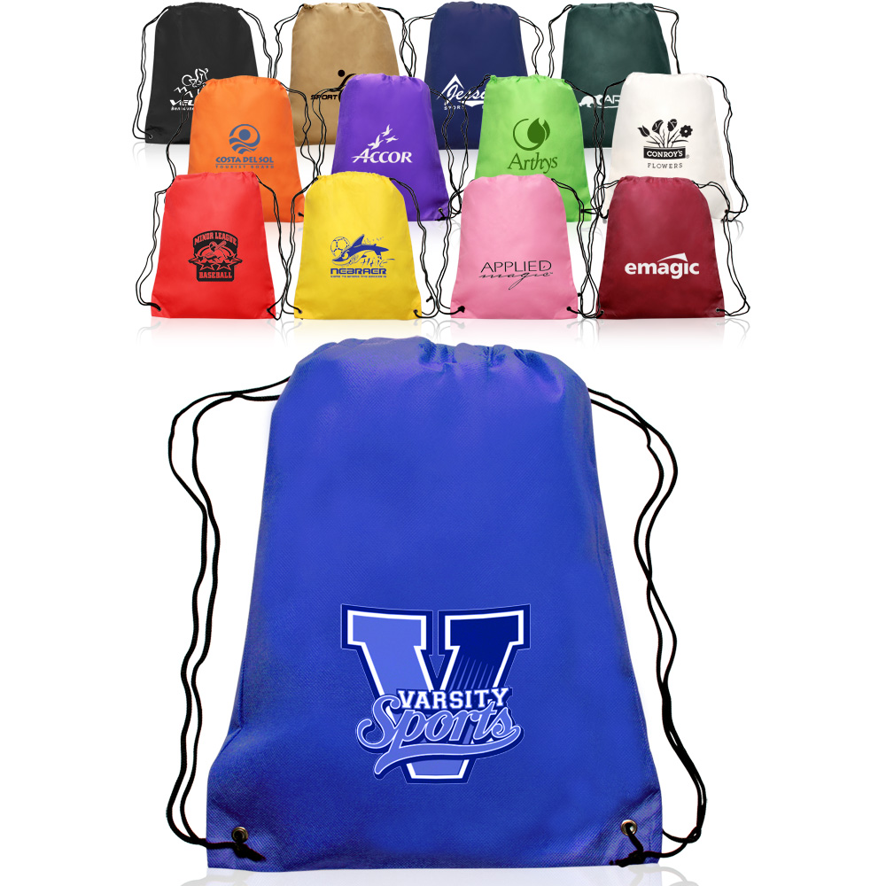 Wholesale Promotional Printed Non-Woven Drawstring Backpacks