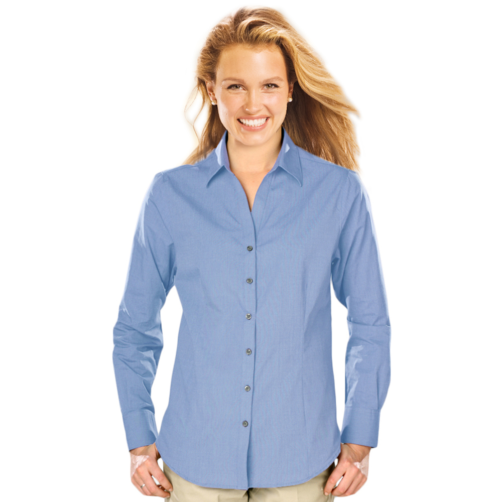 Printed Ladies Long Sleeve Crossweave Dress Shirts | BGEN6215 ...