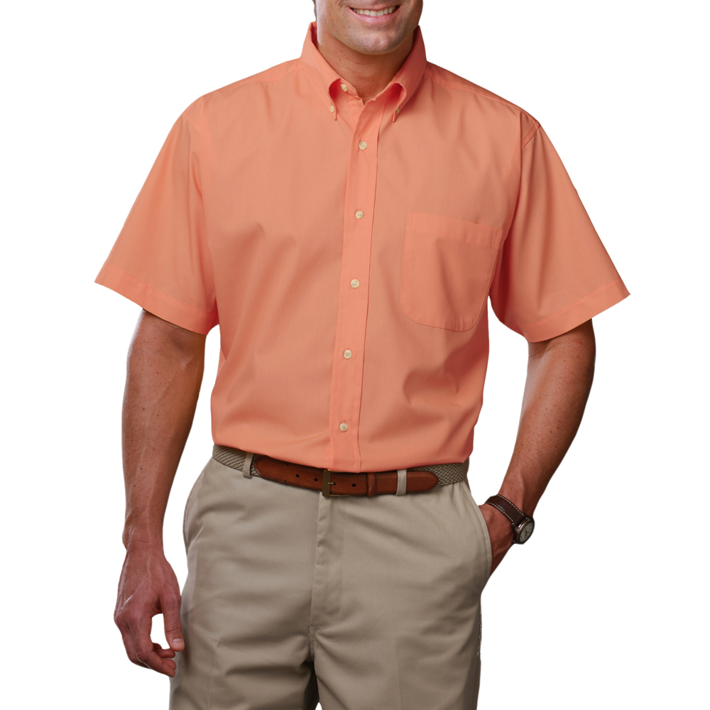 Customized Men's Short Sleeve Stain Release Poplin Shirts