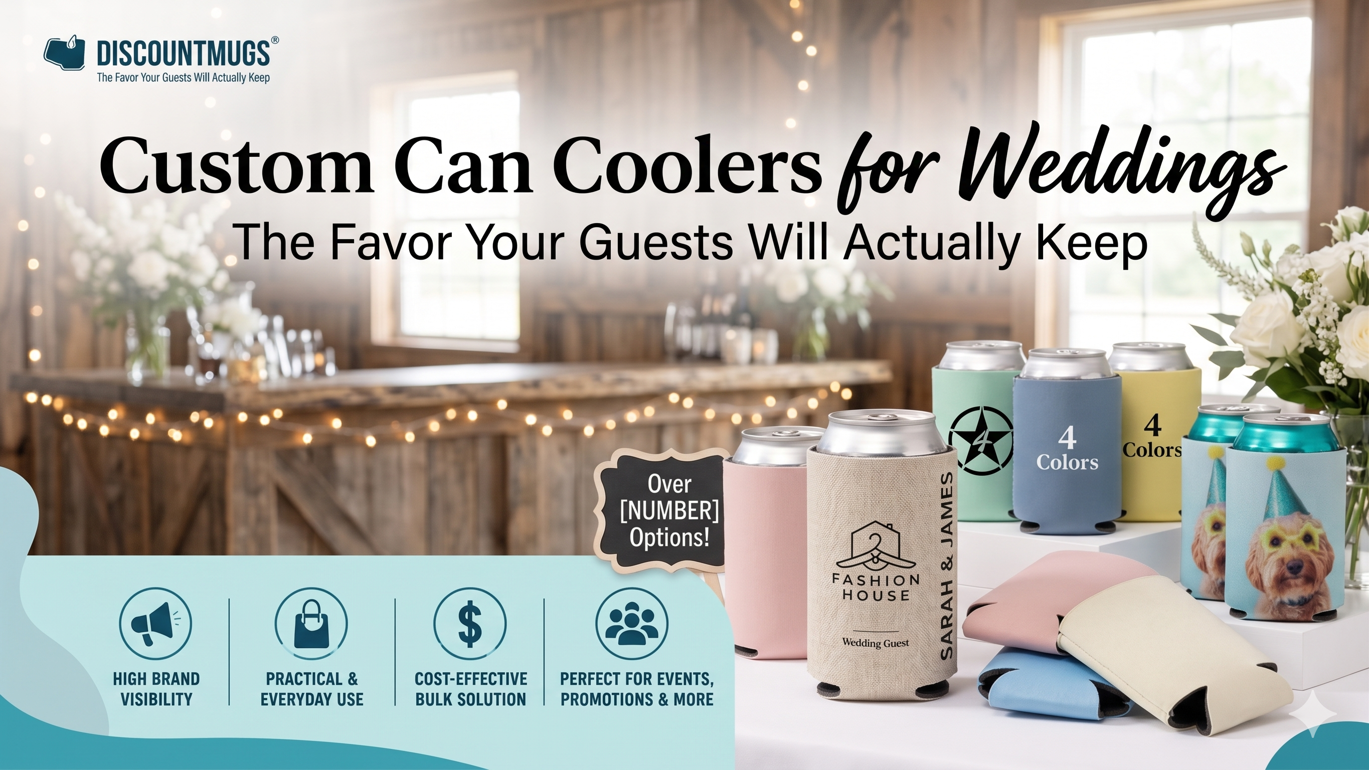 Custom Can Coolers for Weddings The Favor Your Guests Will Actually Keep