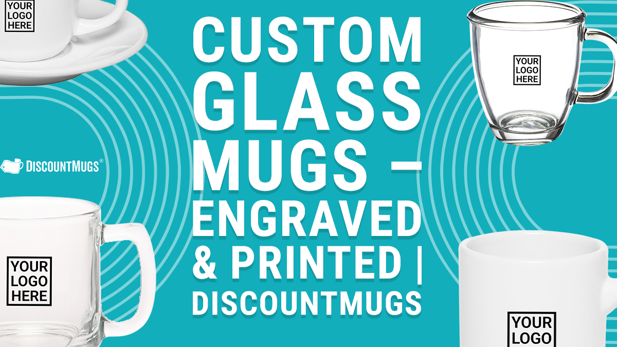 Custom Glass Mugs Engraved & Printed with Your Logo